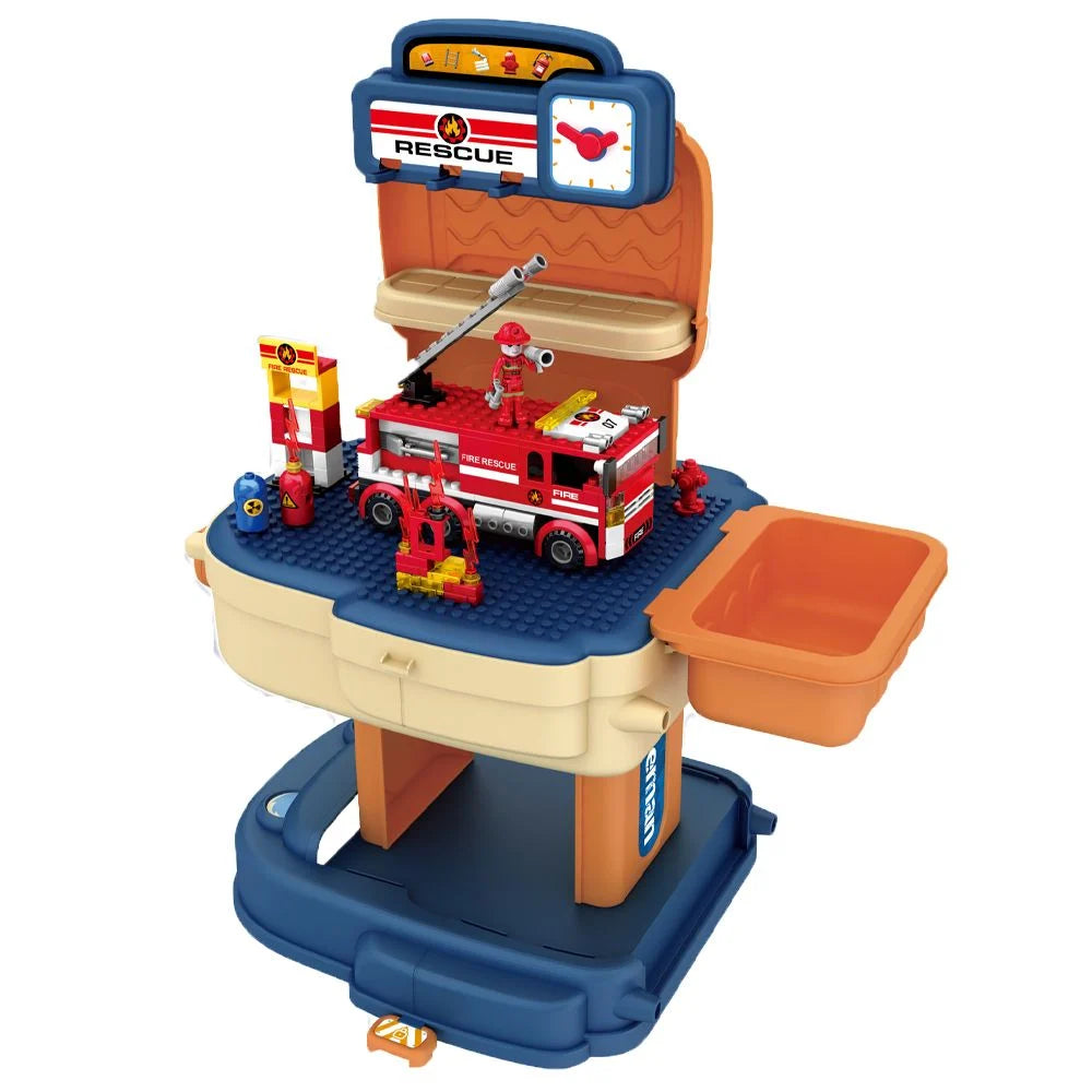 2 In 1 School Bag Fire Truck Lego Set
