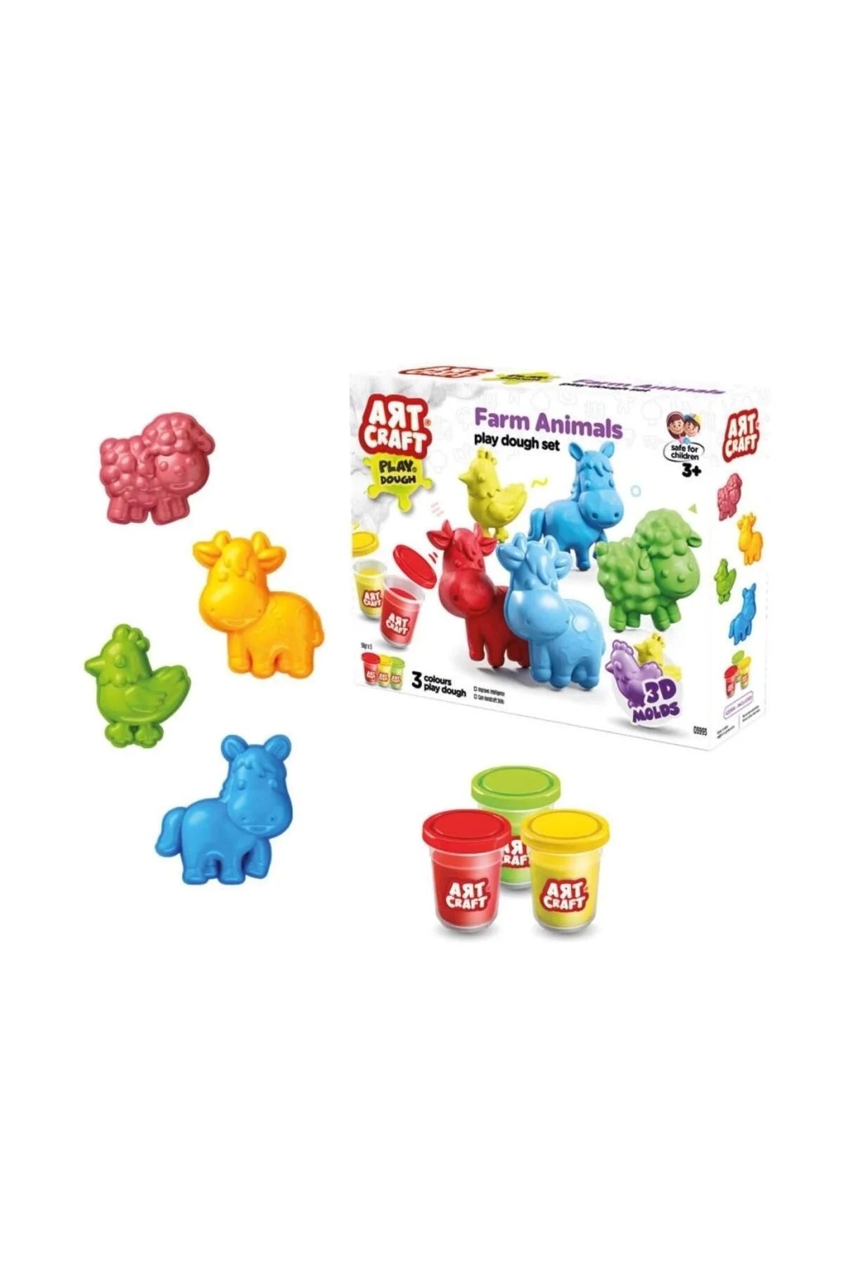 Dede Art Craft Farm Animals Play Dough Set