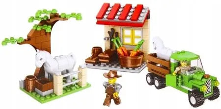 Happy Fram With A Truck And A House Barn Building Block Series