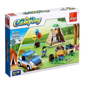Camping Kit With Tent And Car And BBQ Building Block Series
