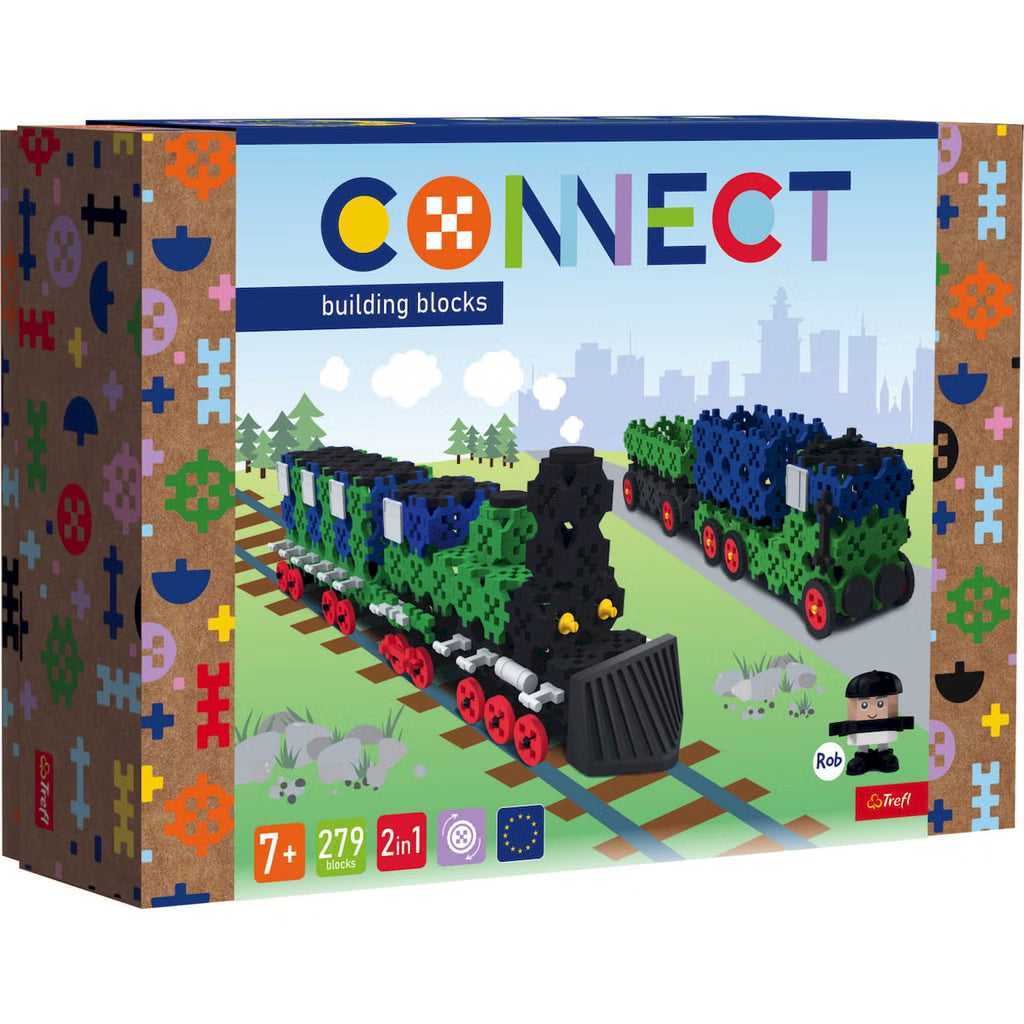 Trefl – Connect s 2 in 1 Set Train / Truck with Trail