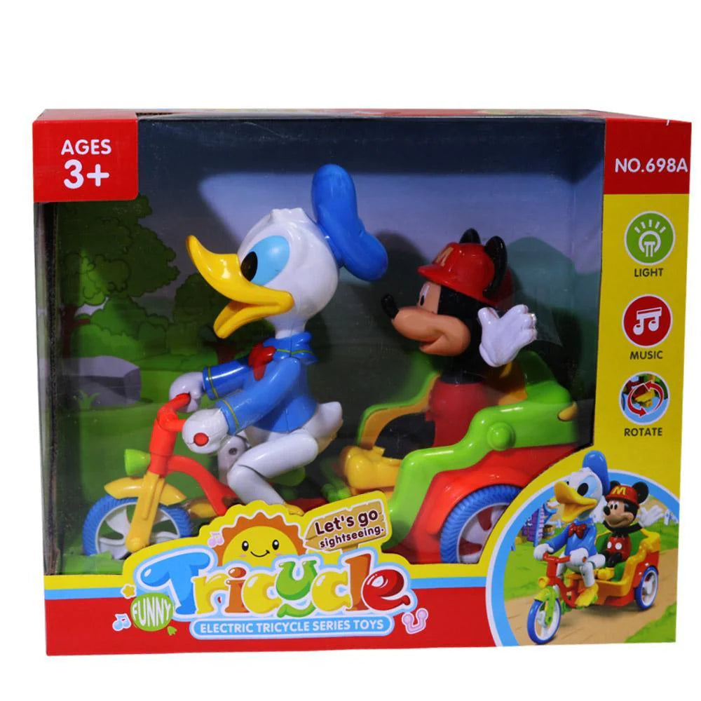 Mickey Mouse and Donald Duck Electric Tricycle Musical Toy