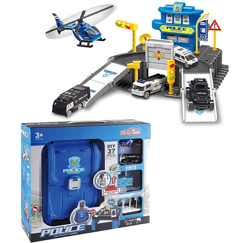 Police Garage Backpack Set