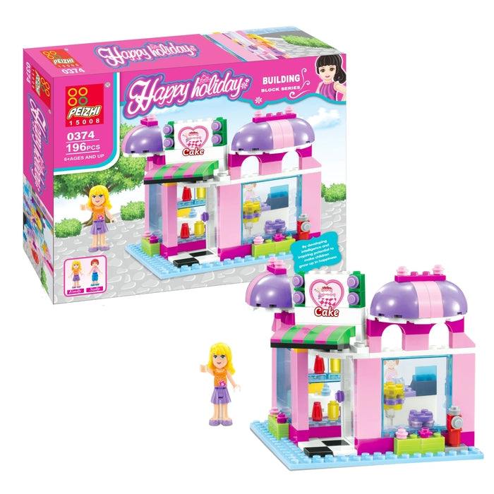 Happy Holiday Bakery Shop Building Block Series