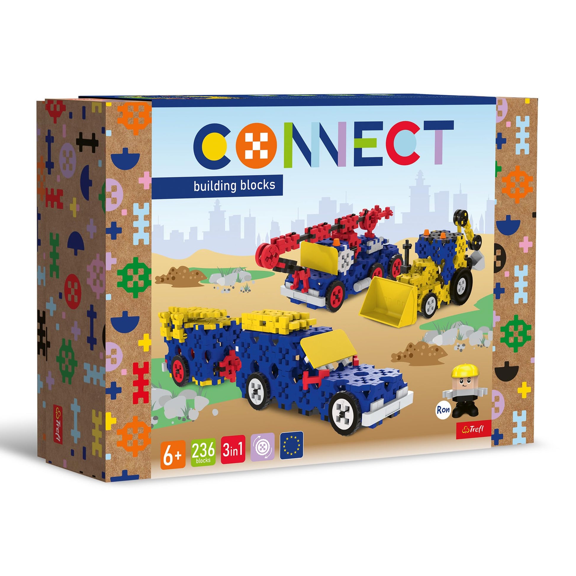 Trefl – Connect Construction Bricks 3 in 1 Construction Vehicles
