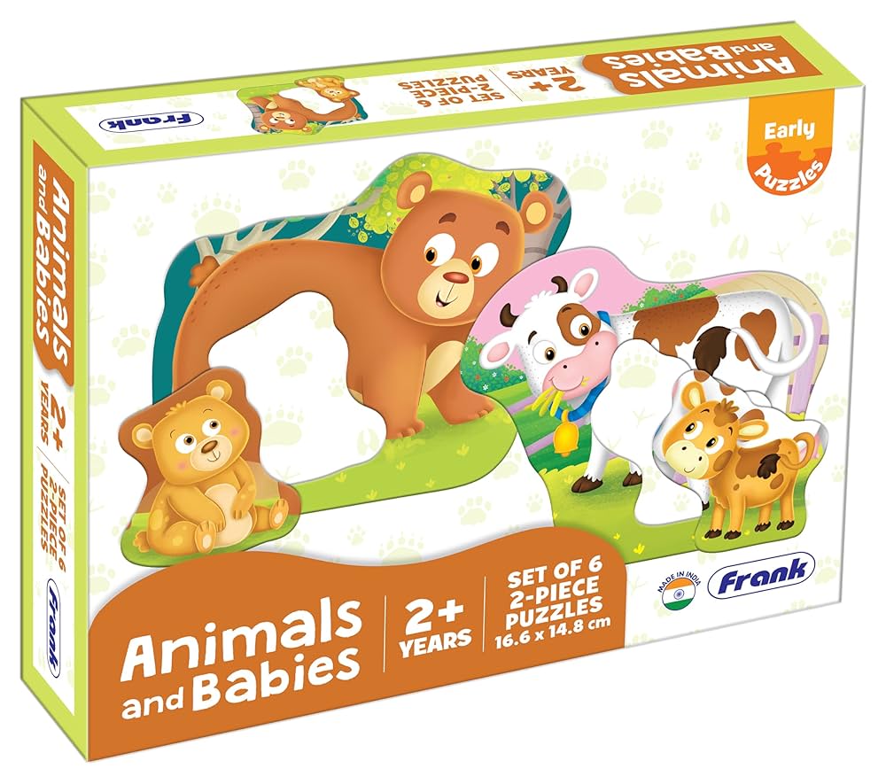 Frank Animals and Babies Early 2 Piece Puzzle set