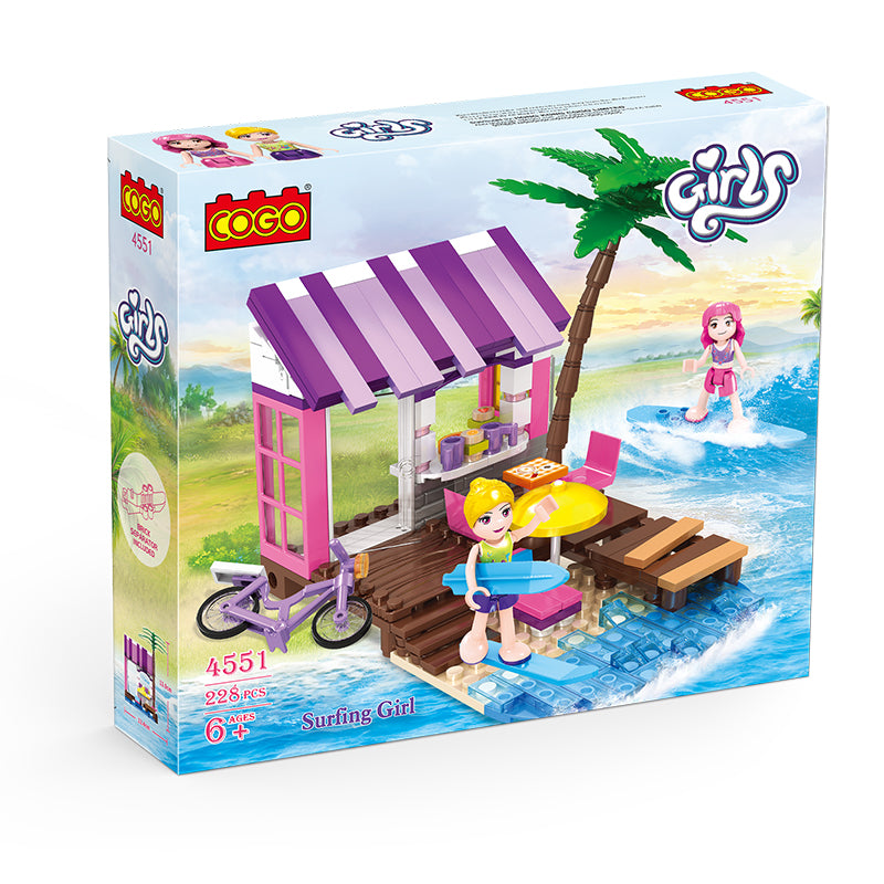 Cogo "Surfing Girl" Building Block Set.