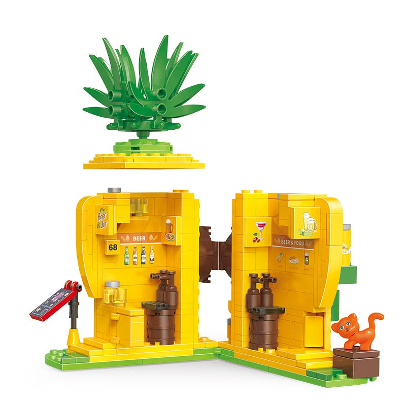 Cogo Pineapple Beer Store Building Block Set.