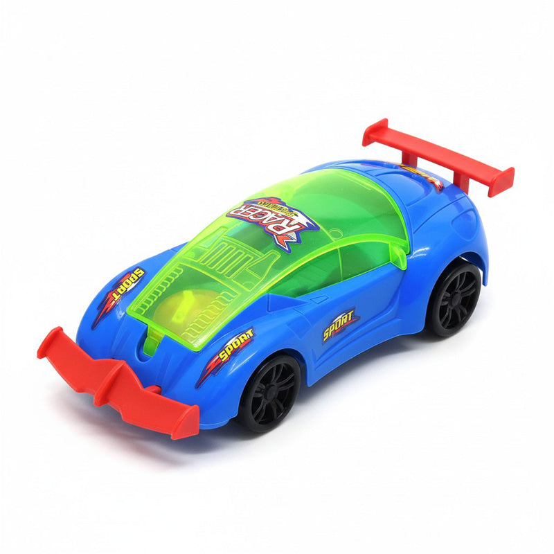 Blue Plastic Friction Powered Toy Sports Car