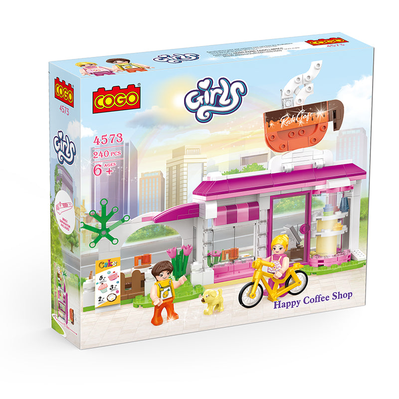 Cogo Girls Happy Coffee Shop Building Block Set