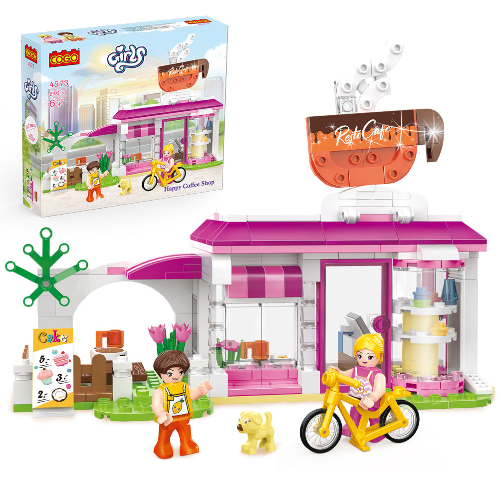 Cogo Girls Happy Coffee Shop Building Block Set