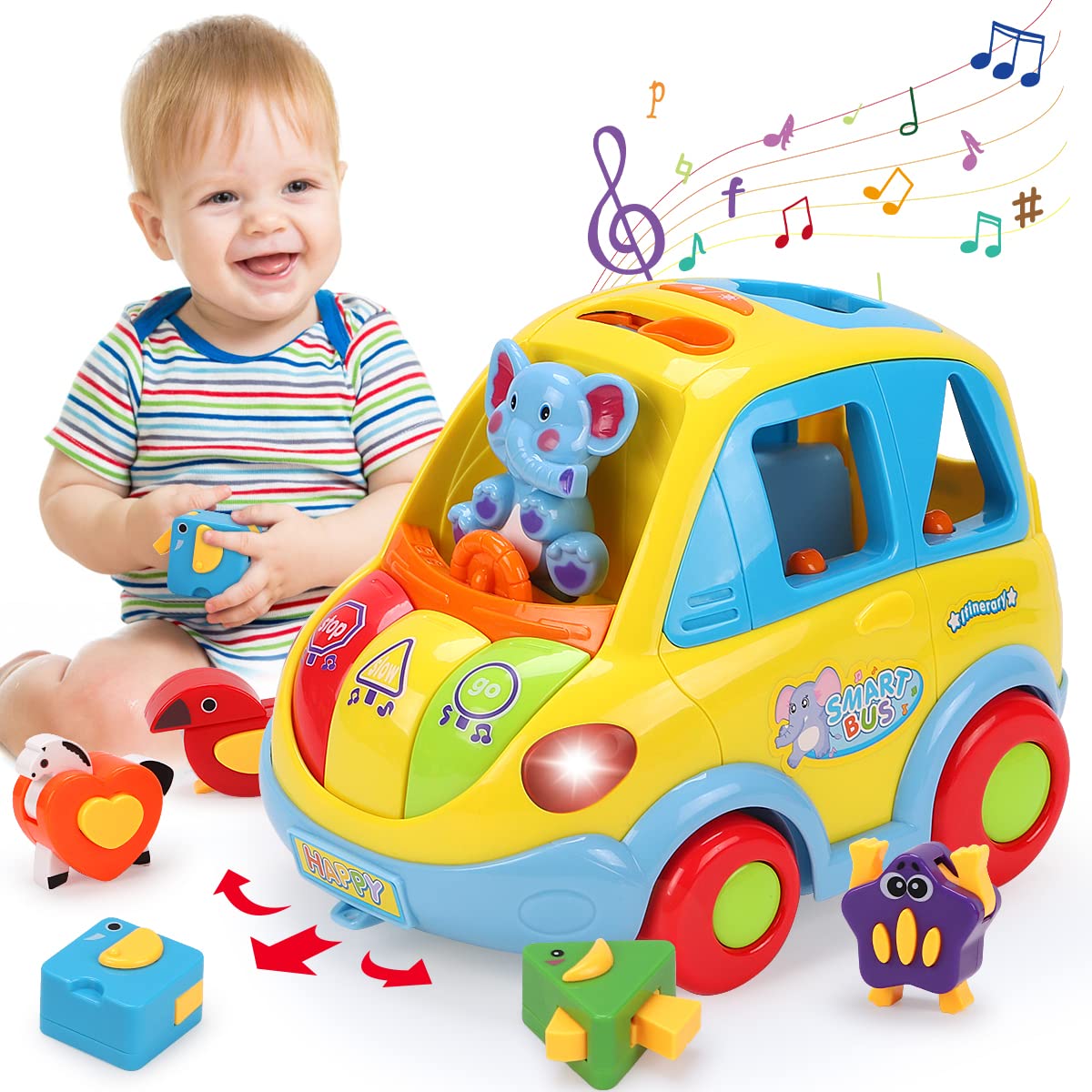 Hola Elephant Toy Bus