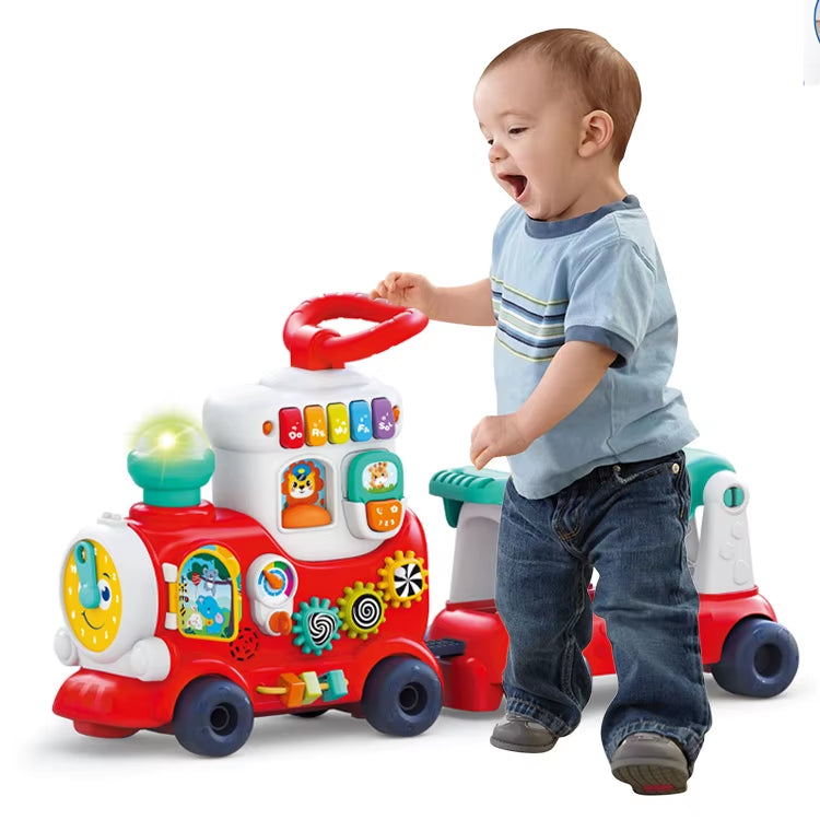 4 In 1 Push Walker And Ride On Learning Train