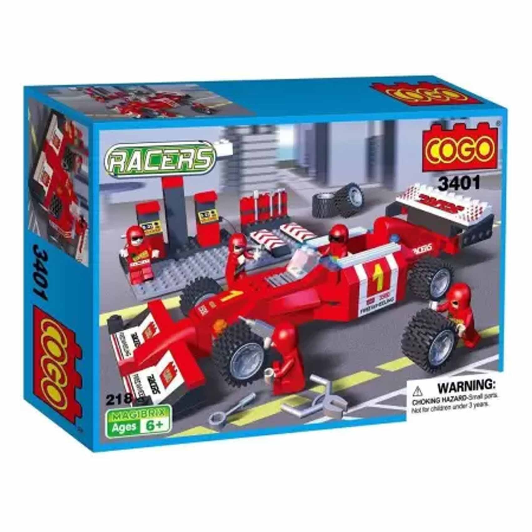 COGO Racers Formula One F1 Pit Model Building Block Set
