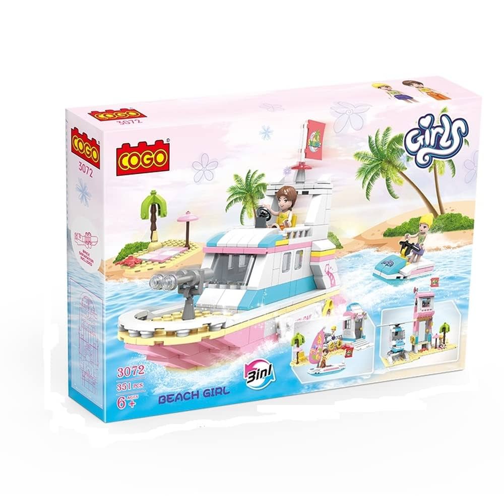 COGO Girls 3 in 1 Beach Girl Building Block Set,
