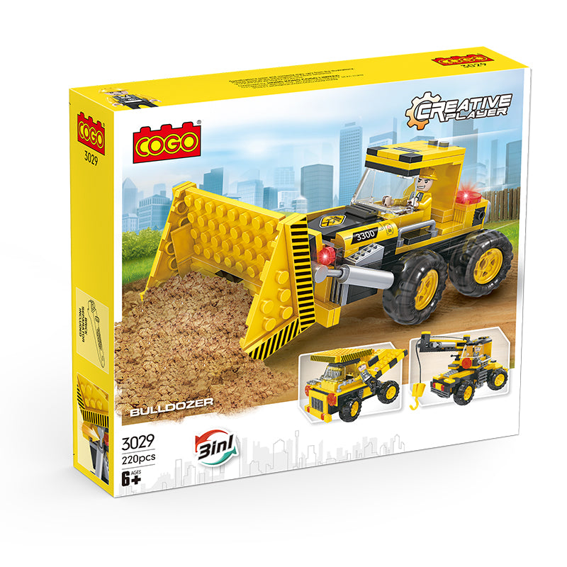 Cogo Creator 3 in 1 Bulldozer Building Block Set