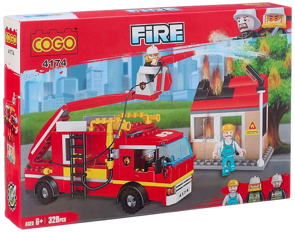 Cogo Fire Truck Building Block Set