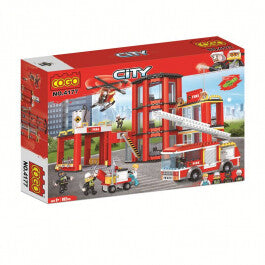 Cogo Fire Truck Station Building Block Set