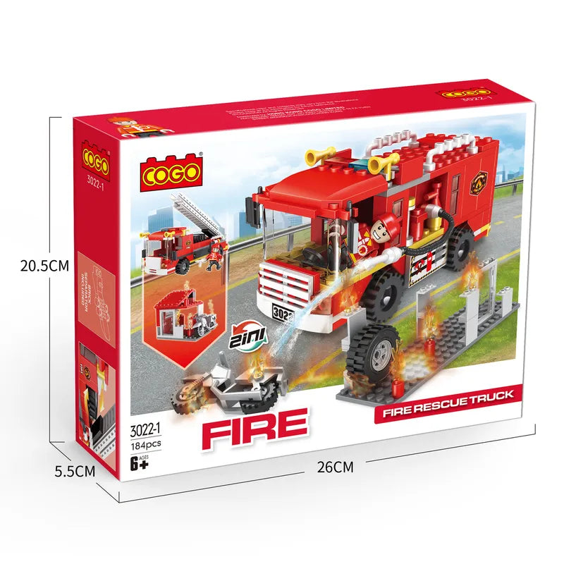 Cogo Fire Truck Building Block Set