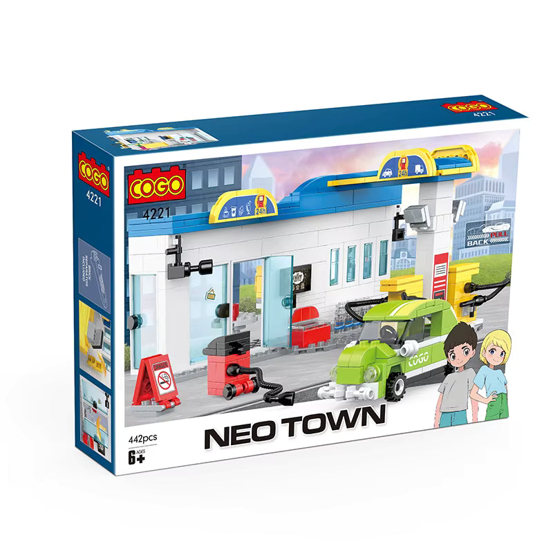 Cogo Gas station Building Block Set
