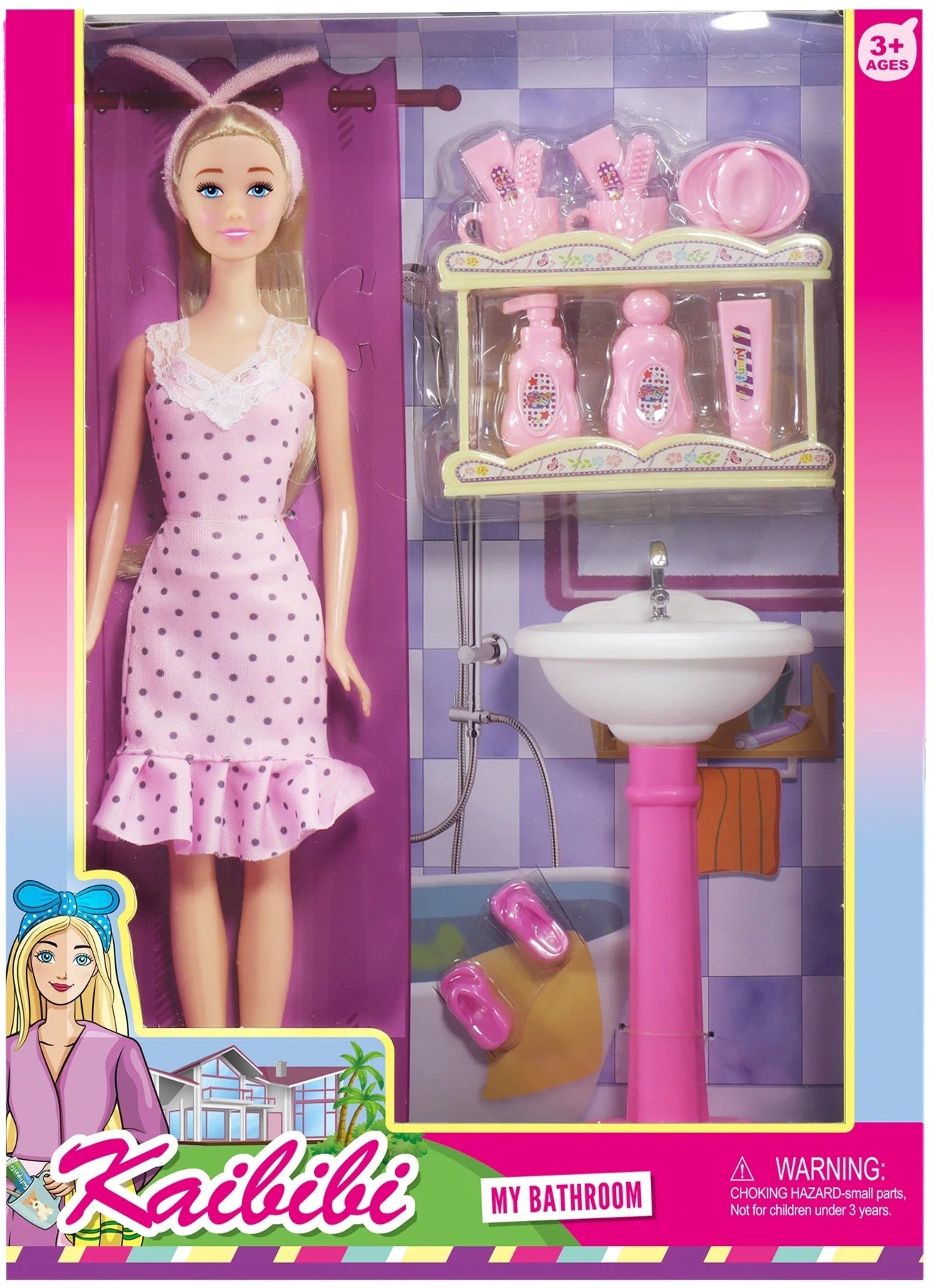 Kaibibi Doll Playset With A Bathroom Theme