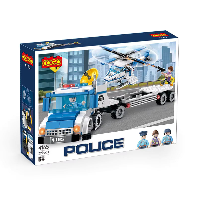 Cogo Police Helicopter Building Block Set