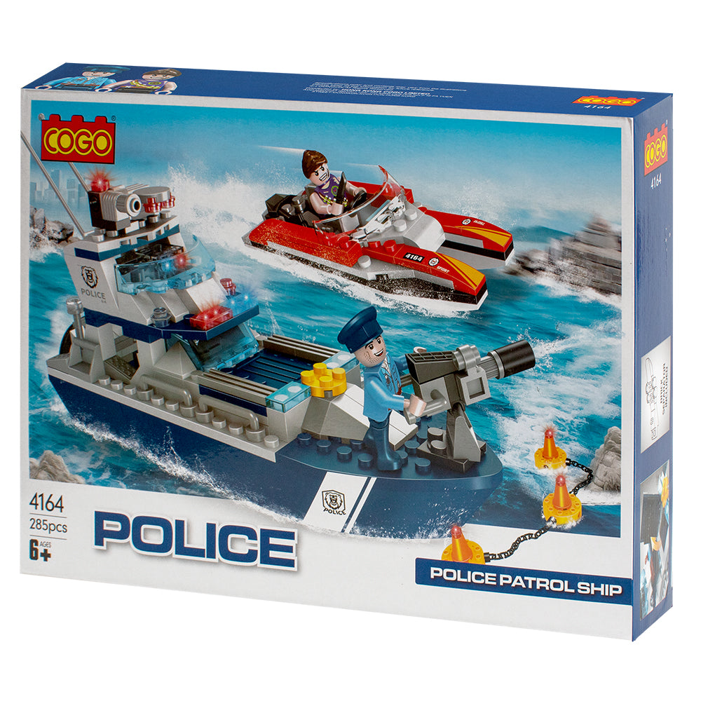 COGO Police Patrol Ship Building Block Set