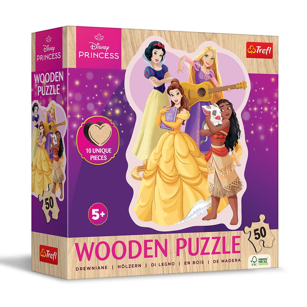 50 Wooden Contour Puzzle- Disney Princess