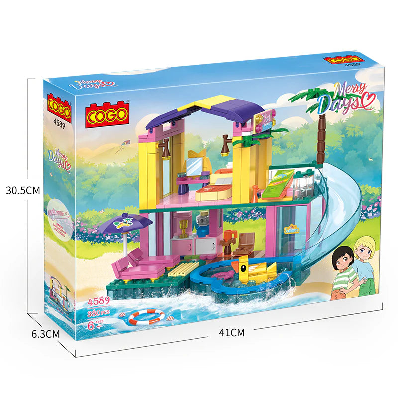 Cogo building block set, The "Girl Series Pool Villa''