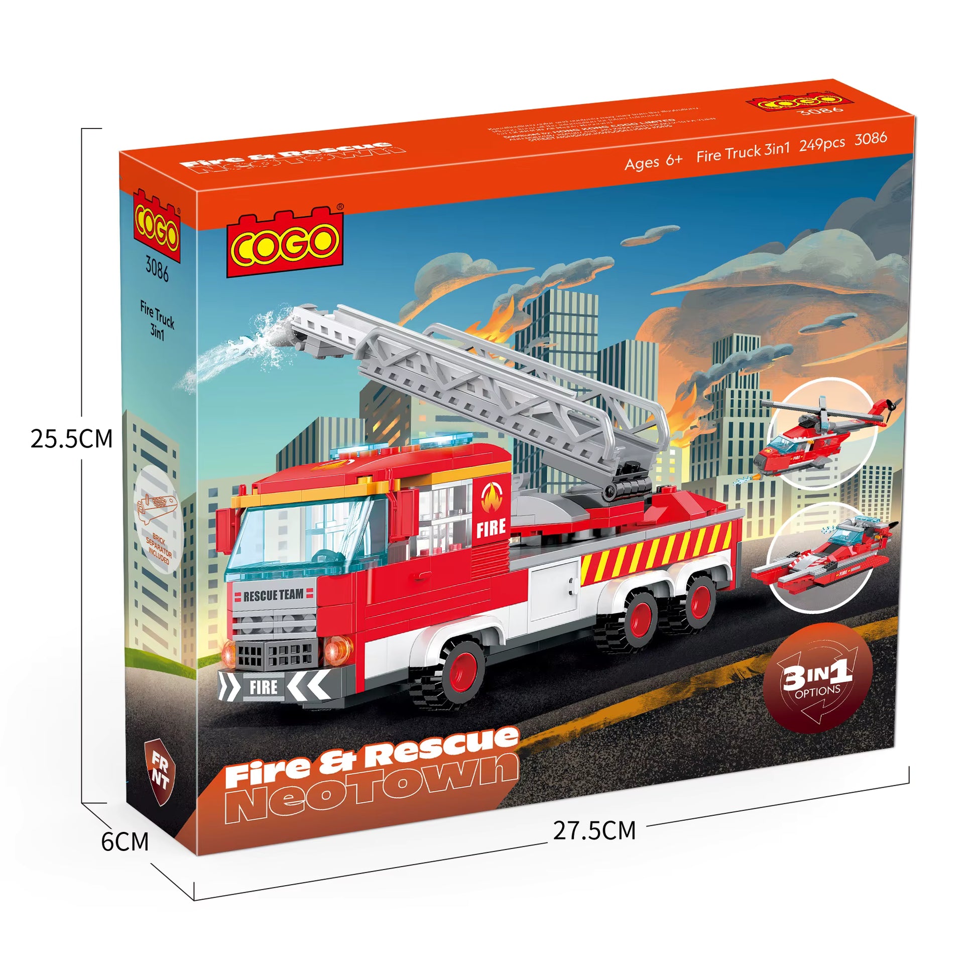 Cogo Fire & Rescue 3-in-1 Building Block Set.